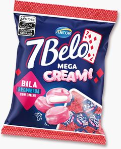 Bala  7Belo Rech Framboesa Mega Cream Pacote 90g