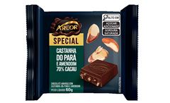 Chocolate Barra Arcor SPECIAL Amargo c/ castanha do Para e amendoim Display 12x60g 