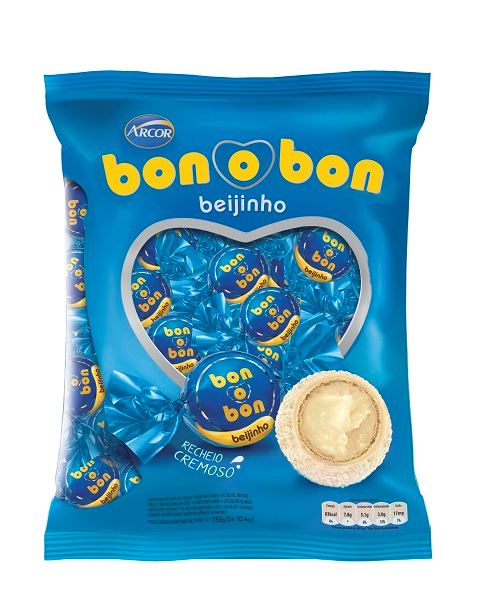Bombom Bonobon Arcor Beijinho Pacote 50x15g wf