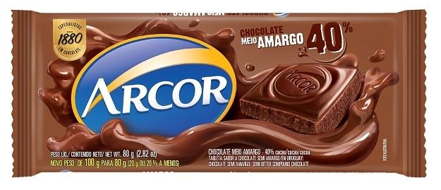 Chocolate Barra Arcor Amargo 40% Display 12x80g 