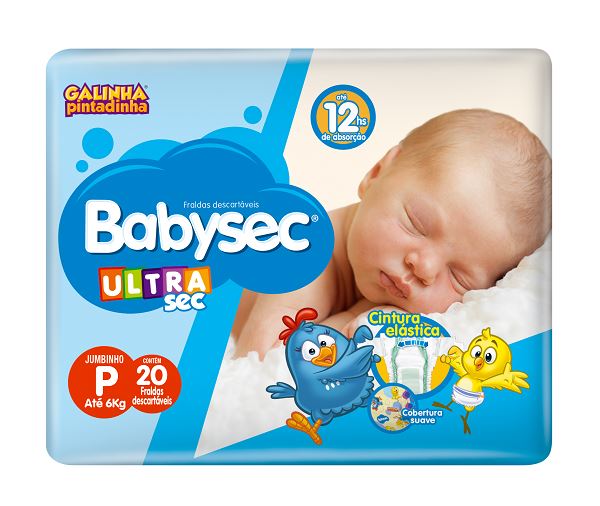 Fralda Infantil Babysec Ultra Jumbinho Tamanho P -  Pacote Com 20 Unidades 