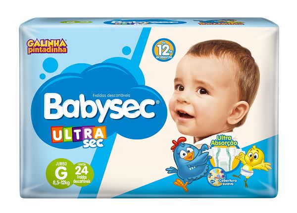 Fralda Infantil Babysec Ultra Jumbo Tamanho G -  Pacote Com 24 Unidades 