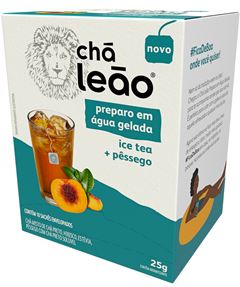Chá Gelado Leão Preto / Pêssego Com 10 Saches 
