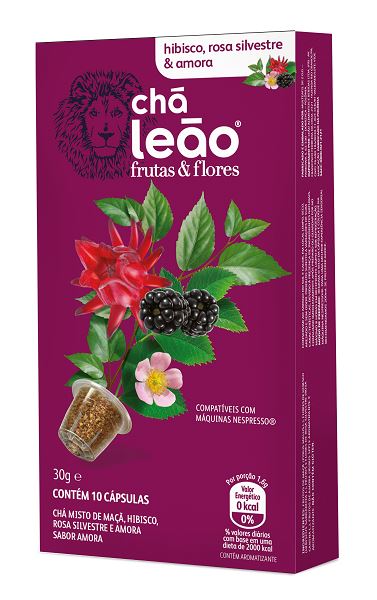 Chá Cápsula  Leão Hibisco / Rosa Silvestre / Amora Com 10 Unidades (Compatível Nespresso) 
