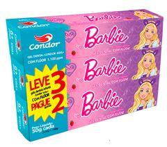Gel Dental Barbie Kids+ Condor Morango (6+ Anos) Leve 3 Pague2 50 Gramas Ref.8211-0