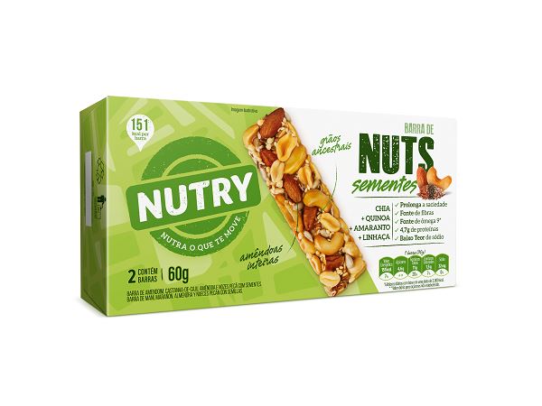 Barra Nuts   Nutry Sementes SM 60g (2x30g) 