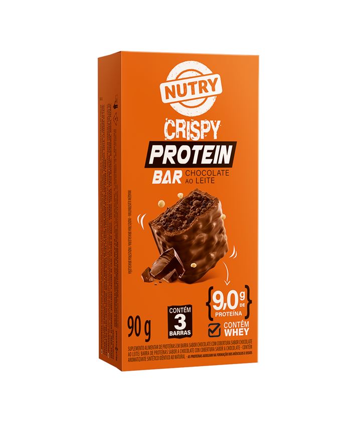 Barra Nutry Crispy PROTEINBAR Chocolate ao Leite SM 90g(3x30g) 